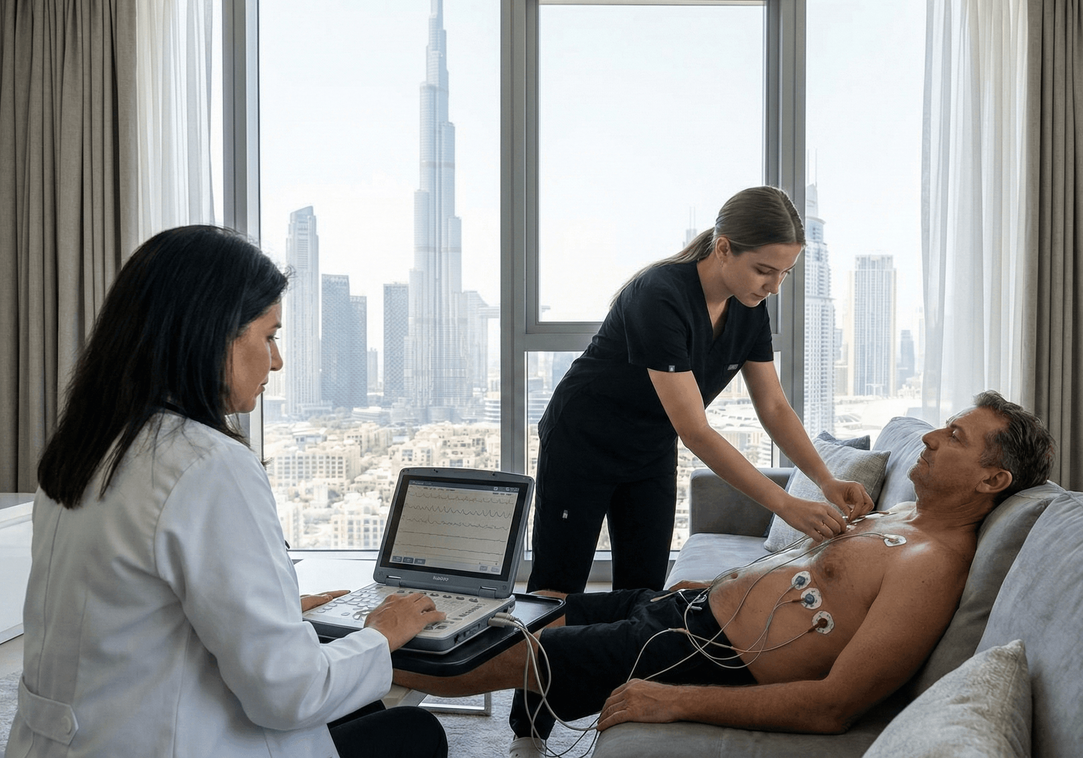تخطيط القلب الكهربائي (ECG) في المنزل بدبي: السعر، وما يشمله الفحص، وكيفية الحجز (2026)