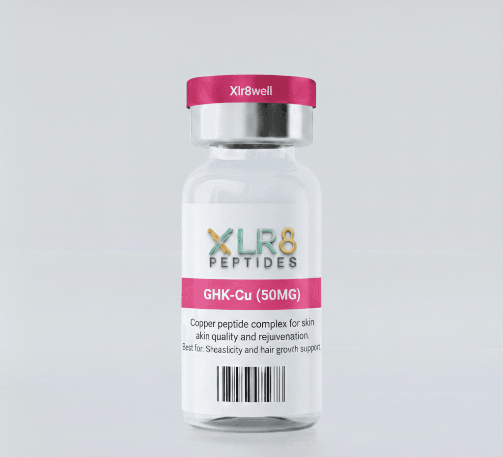 Xlr8well GHK-Cu (50MG) في دبي: السعر، ما يشمله الخدمة وكيفية الحجز في المنزل (2026)